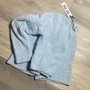 2 piece short v neck long sleeve teddy set